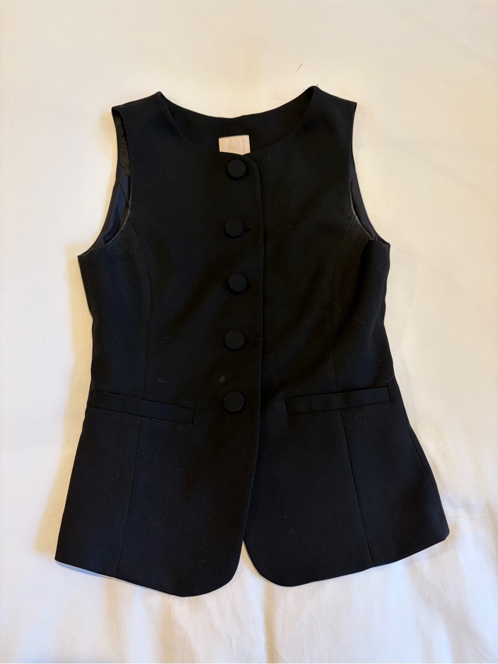 H&M Black Tailored Sleeveless Button Vest